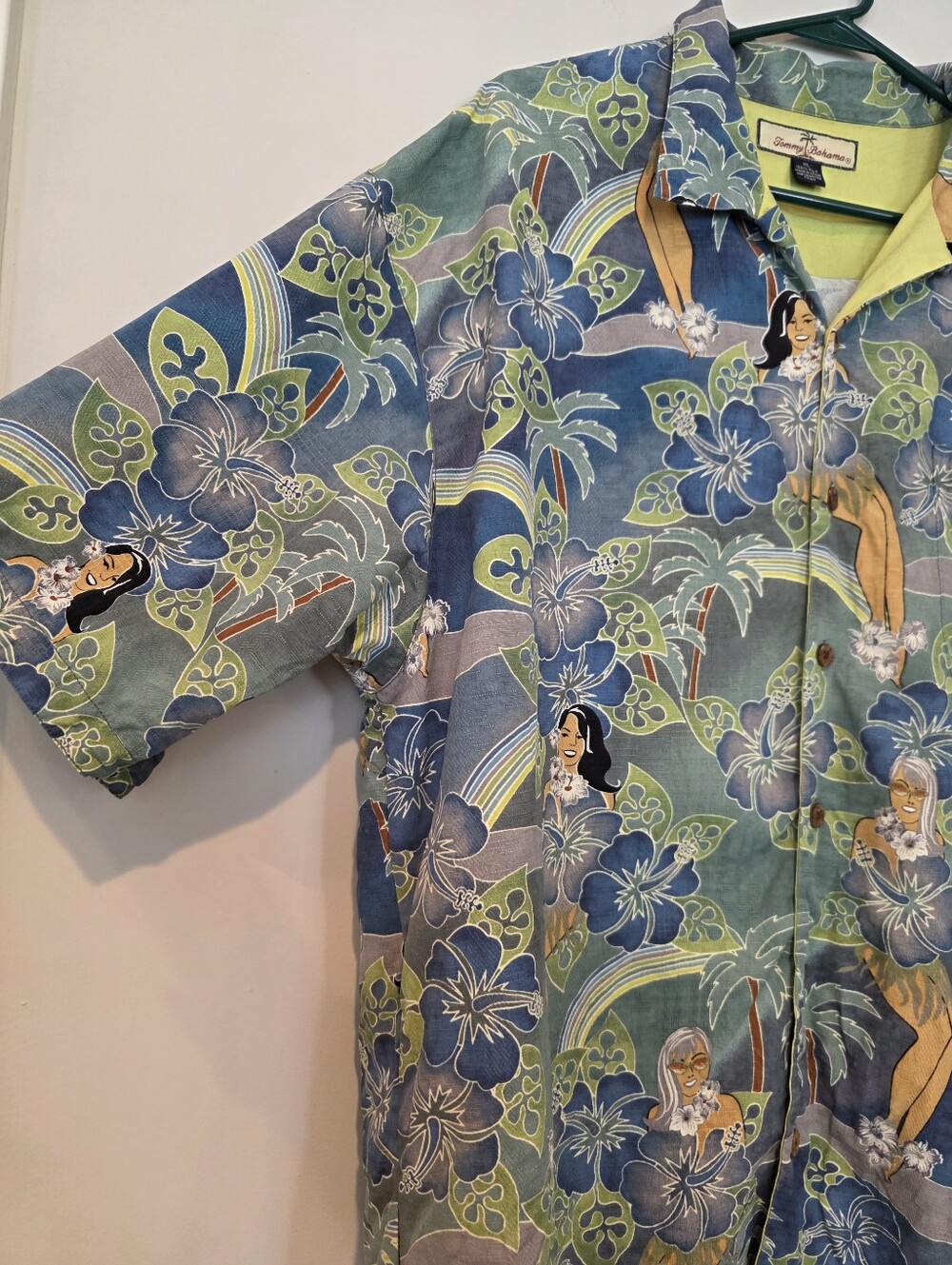 Tommy Bahama Shirt Men's XL 100% Silk Hula Girl Hawaiian Short Sleeve Resortwear - Picture 3 of 10